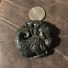 Hand Carved Heavy Green Jade Pendant Hand Carved Heavy Green Jade Pendant