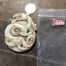 Dragon  Large White Jade Pendant