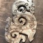 Hand Carved Large Dragon Jade Pendant