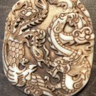Large Dragon and Phoenix Jade Pendant
