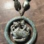 Unique Jade Labradorite hand carved Turtle pendant