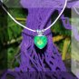 Crystal Prism Heart Mood Pendant Necklace Pink Adjustable Choker Vivid Color Changing Chart