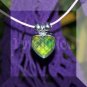Crystal Prism Heart Mood Pendant Necklace Pink Adjustable Choker Vivid Color Changing Chart