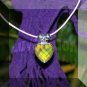 Crystal Prism Heart Mood Pendant Necklace Pink Adjustable Choker Vivid Color Changing Chart