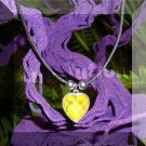 Crystal Prism Heart Mood Pendant Necklace Black Adjustable Choker Vivid Color Changing Chart
