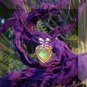 Crystal Prism Heart Mood Pendant Necklace Black Adjustable Choker Vivid Color Changing Chart