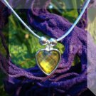 Crystal Prism Heart Mood Pendant Necklace Blue Adjustable Choker Color Vivid Changing Chart