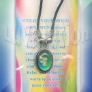 LOVE Oval Mood Pendant Necklace Choker Color Change UV Glow Retro Hippie Chic