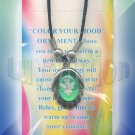 Angel Mood Pendant Oval UV Glow Necklace Choker Retro Chic Color Changing Chart