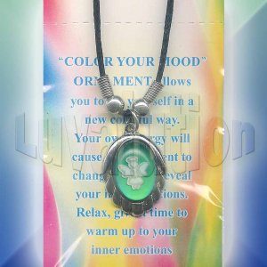 Angel Mood Pendant Oval UV Glow Necklace Choker Retro Chic Color Changing Chart