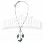 Hamsa Hand Heart Butterfly Rhinestone 3 Pendants Necklace Adjustable Chain