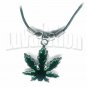Cannabis Indica Pot Leaf Pendant Necklace Choker 420 Marijuana Weed Kushempeng