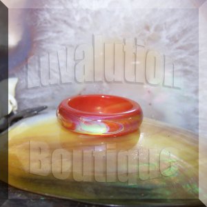 Red Agate Mood Ring Band Size 5 Color Changing Genuine Gemstone Jewelry Gift Box