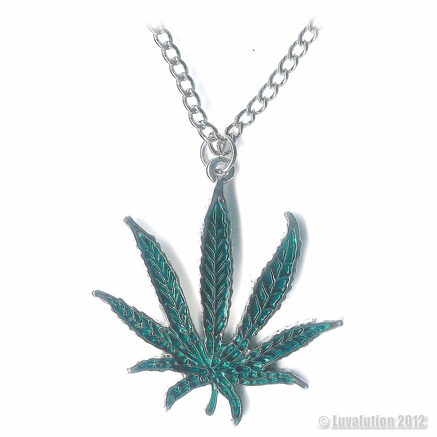 Cannabis Sativa Pot Leaf Pendant Necklace Chain 420 Marijuana Weed