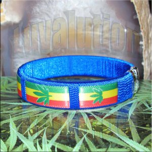 Blue Rasta Pot Leaf Bracelet Cuff Cannabis Marijuana 420 Weed Kush Adjustable