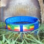 Blue Rasta Pot Leaf Bracelet Cuff Cannabis Marijuana 420 Weed Kush Adjustable