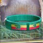 Green Rasta Pot Leaf Bracelet Cuff Cannabis Marijuana 420 Weed Kush Adjustable