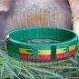 Green Rasta Pot Leaf Bracelet Cuff Cannabis Marijuana 420 Weed Kush Adjustable
