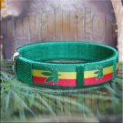 Green Rasta Pot Leaf Bracelet Cuff Cannabis Marijuana 420 Weed Kush Adjustable