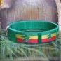 Green Rasta Pot Leaf Bracelet Cuff Cannabis Marijuana 420 Weed Kush Adjustable