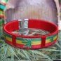 Red Rasta Pot Leaf Bracelet Cuff Cannabis Marijuana 420 Weed Kush Adjustable