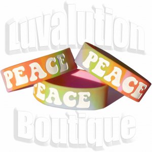 Psychedelic Peace Bracelet Silicone Wide Wristband Tie Dye Retro Hippie Chic