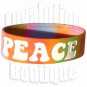 Psychedelic Peace Bracelet Silicone Wide Wristband Tie Dye Retro Hippie Chic