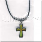Cross Mood Pendant Necklace Choker Color Changing Christian Religious Faith Biker Punk Goth Rocker