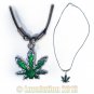 Cannabis Indica Pot Leaf Pendant Necklace Choker 420 Marijuana Weed Kushempeng