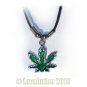 Cannabis Indica Pot Leaf Pendant Necklace Choker 420 Marijuana Weed Kushempeng