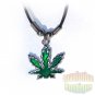 Cannabis Indica Pot Leaf Pendant Necklace Choker 420 Marijuana Weed Kushempeng