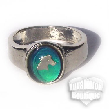Horse Mood Ring Size 5 Retro Chic Vivid Color Changing Chart Equine Pony Western