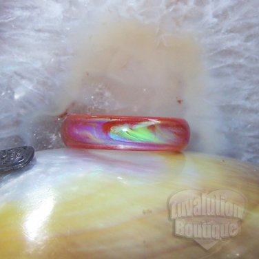 Red Agate Mood Ring Band Size 9 Color Changing Genuine Gemstone Jewelry Gift Box