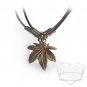 Cannabis Pot Leaf Tri-Tone Pendant Necklace Marijuana Weed Ganja 420 Sensimilla Kush
