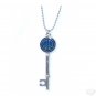 Key To Peace Save The Planet Bling Mood Necklace Color Changing Double-Sided Pendant 24 Inch Chain