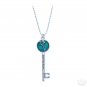 Key To Peace Save The Planet Bling Mood Necklace Color Changing Double-Sided Pendant 24 Inch Chain
