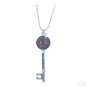 Key To Peace Save The Planet Bling Mood Necklace Color Changing Double-Sided Pendant 24 Inch Chain