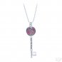Key To Peace Save The Planet Bling Mood Necklace Color Changing Double-Sided Pendant 24 Inch Chain