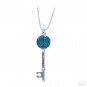 Key To Peace Save The Planet Bling Mood Necklace Color Changing Double-Sided Pendant 24 Inch Chain
