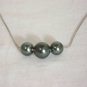 BLING!! Tahitian BlK/BLU Pearl Choker w/Platinum Chain