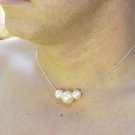 Men's South Sea White Pearl Choker on Platinum Chain