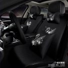 10pcs Swan Black Crystal Bling Car Seat Covers Set Universal Car Interior New