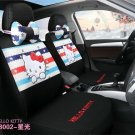 Hello Kitty Cartoon Car Seat Covers Set Universal Car Interior Black color Strip