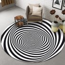 3D Printed Vortex Illusion Living Room Rug Carpet Floor Door Round Mat Anti Slip