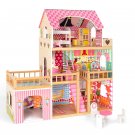 Dollhouse Toy Family House with 7 pcs Furniture Play Accessories MDF