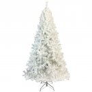 7.4ft Christmas Tree White Hinged Spruce Full Tree with 500 LED lights Decoration