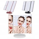 Tri-Fold 21 LED Lights 2X 3X Magnification Touch Screen Desktop Makeup Mirror