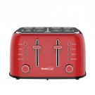Electric Retro Stainless Steel Extra-Wide Slot Toaster 4 Slice Removable Crumb Trays