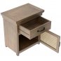 Rustic Nightstand with Drawer and Rattan Design Cabinet Natural