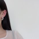 925 Silver Earrings Hoop Earring Pearl C Shape Party Jewelry Gift Woman Accessories